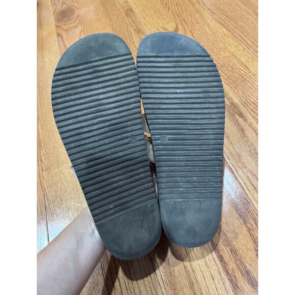 Steve Madden Mayven Tan Black Brown Nubuck Leather Sandals Womens Size 10 - Picture 7 of 8